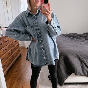 H&M Blue Denim Button Down Shirt